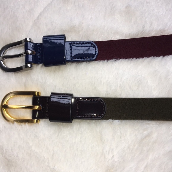 LOFT Dark Green/Spruce Suede Skinny Belt Size (L) - Picture 6 of 7